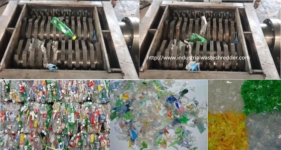 İyi bir fiyat. Şişeler Balya Plastik Atık Parçalama Makinesi Çift Milli Otomatik Aşırı Yük Koruması çevrimiçi